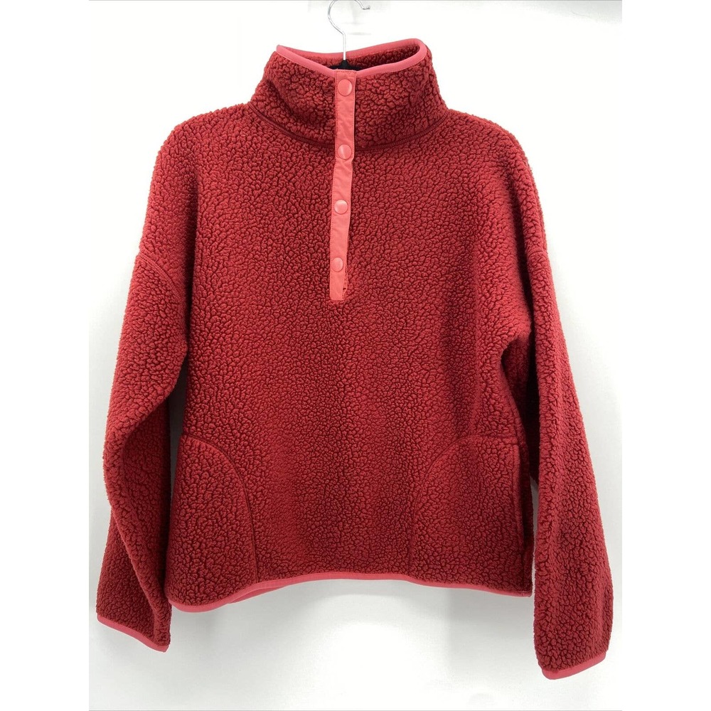 J Crew Burgundy with Pink Sherpa Polartec Fleece